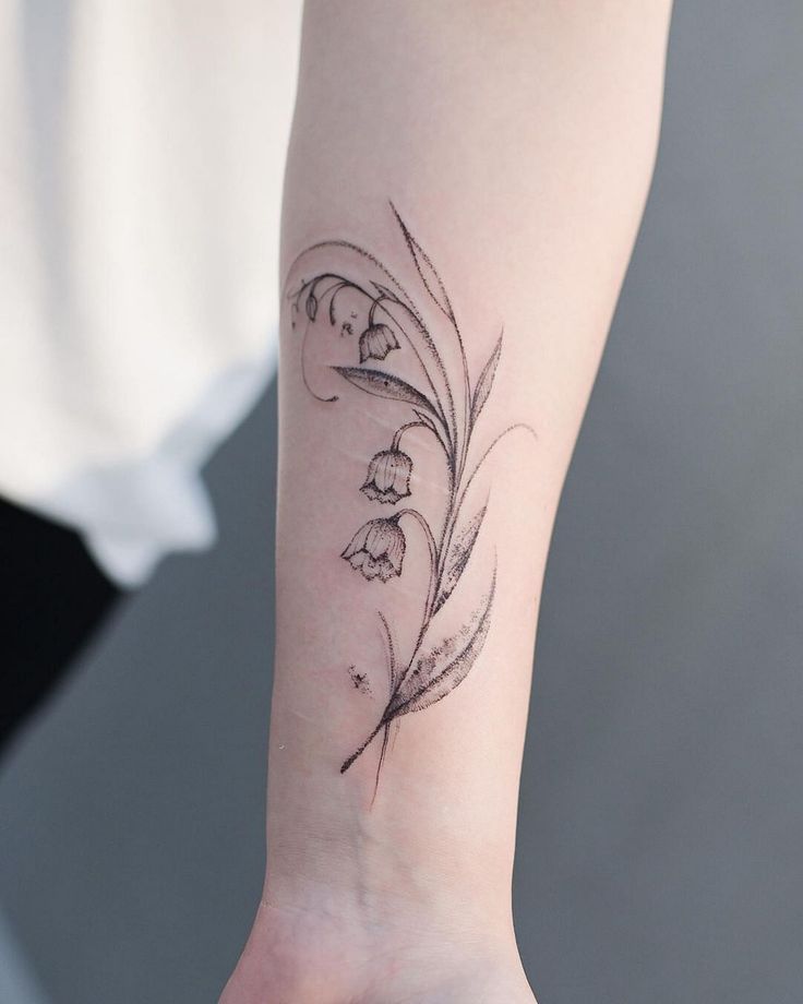 43 Lily Of The Valley Tattoo Ideas That Bloom Tattoozz Lily Flower Tattoos Birth Flower