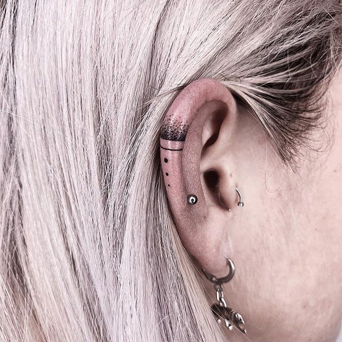 45 Ear Tattoo Ideas For Your Next Ink Behind Ear Tattoos Ear Lobe