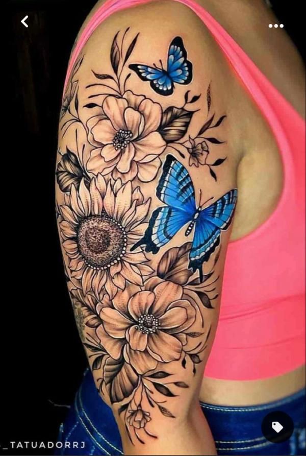 45 Sunflower And Butterfly Tattoo Designs Ideas For Your Next Ink