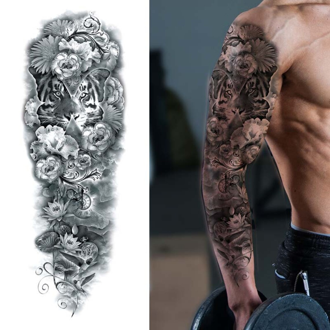 45X16cm Full Sleeve Temporary Tattoo Style 1