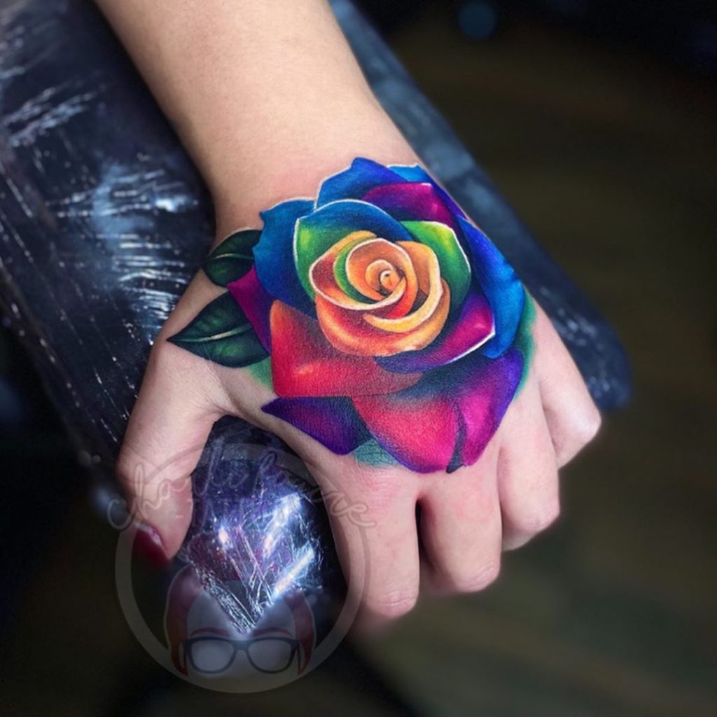 47 Best Colorful Rose Tattoo Images On Pinterest Colorful Rose