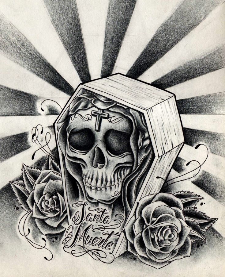 50 Awesome Santa Muerte Tattoo Drawing Ideas