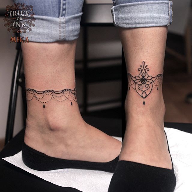 50 Charming Ankle Bracelet Tattoos For Your Anklet Love Ankle Bracelet Tattoo Tattoo Bracelet