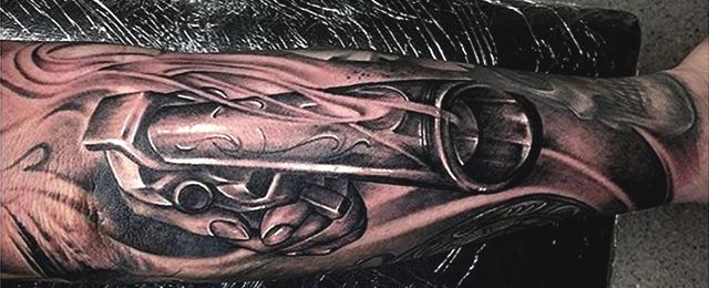 50 Gun Tattoos For Men Explosive Bullet Design Ideas