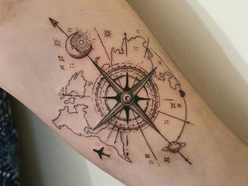 50 Stunning Compass Tattoo Design Ideas Best Of 2022 2022