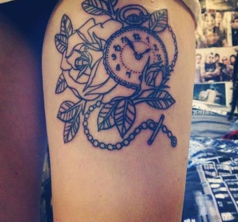 50 Top Class Clock Tattoos On Thigh Tattoo Designs Tattoosbag Com