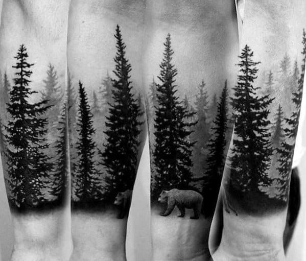 50 Tree Line Tattoo Design Ideas For Men Timberline Ink