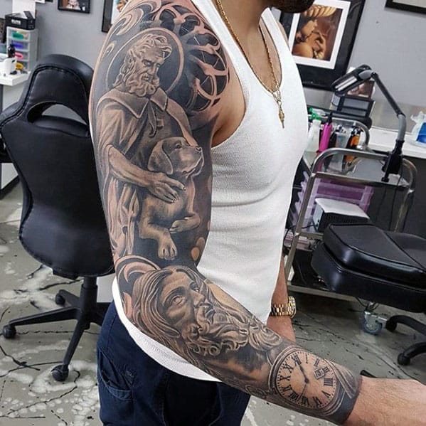 51 Amazing Jesus Sleeve Tattoo Designs For Men 2023 Guide