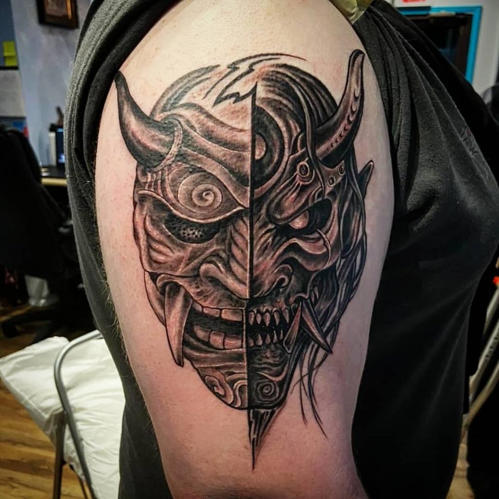 60 Oni Mask Tattoo Ideas Trending Drawings 100 Tattoos