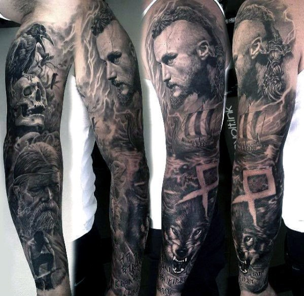 60 Ragnar Lothbrok Tattoo Designs For Men Vikings Ink Ideas