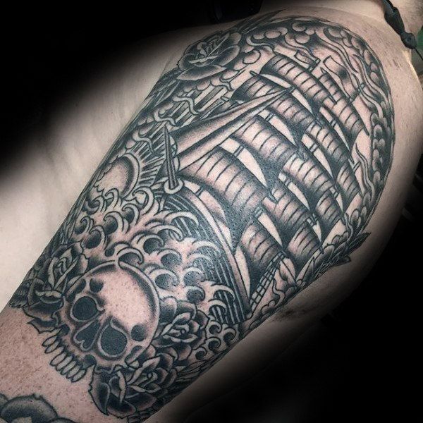 60 Traditional Ship Tattoo Designs For Men Nautical Ink Ideas