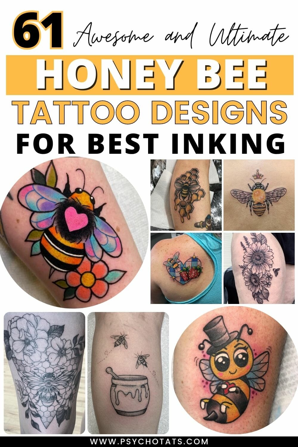 61 Ultimate Honey Bee Tattoo Designs For Best Inking Psycho Tats