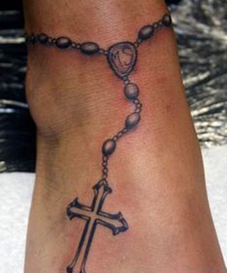 63 Cool Rosary Tattoos On Ankle Tattoo Designs Tattoosbag Com