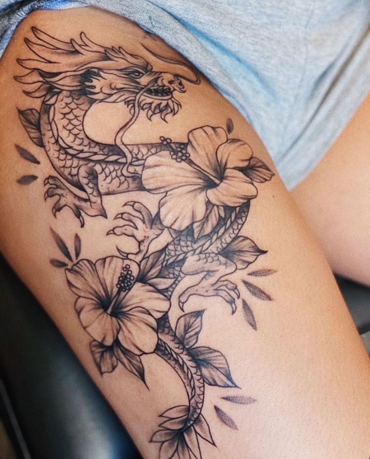 68 Incredible Dragon Tattoos On Thigh With Exclusive Designs