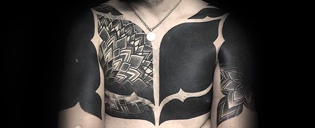 70 All Black Tattoos For Men Blackout Design Ideas