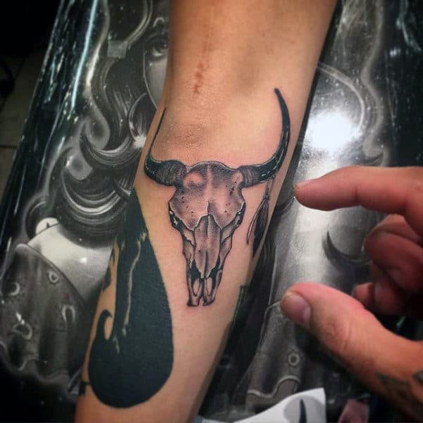 70 Bull Skull Tattoo Designs For Men Western Ideas