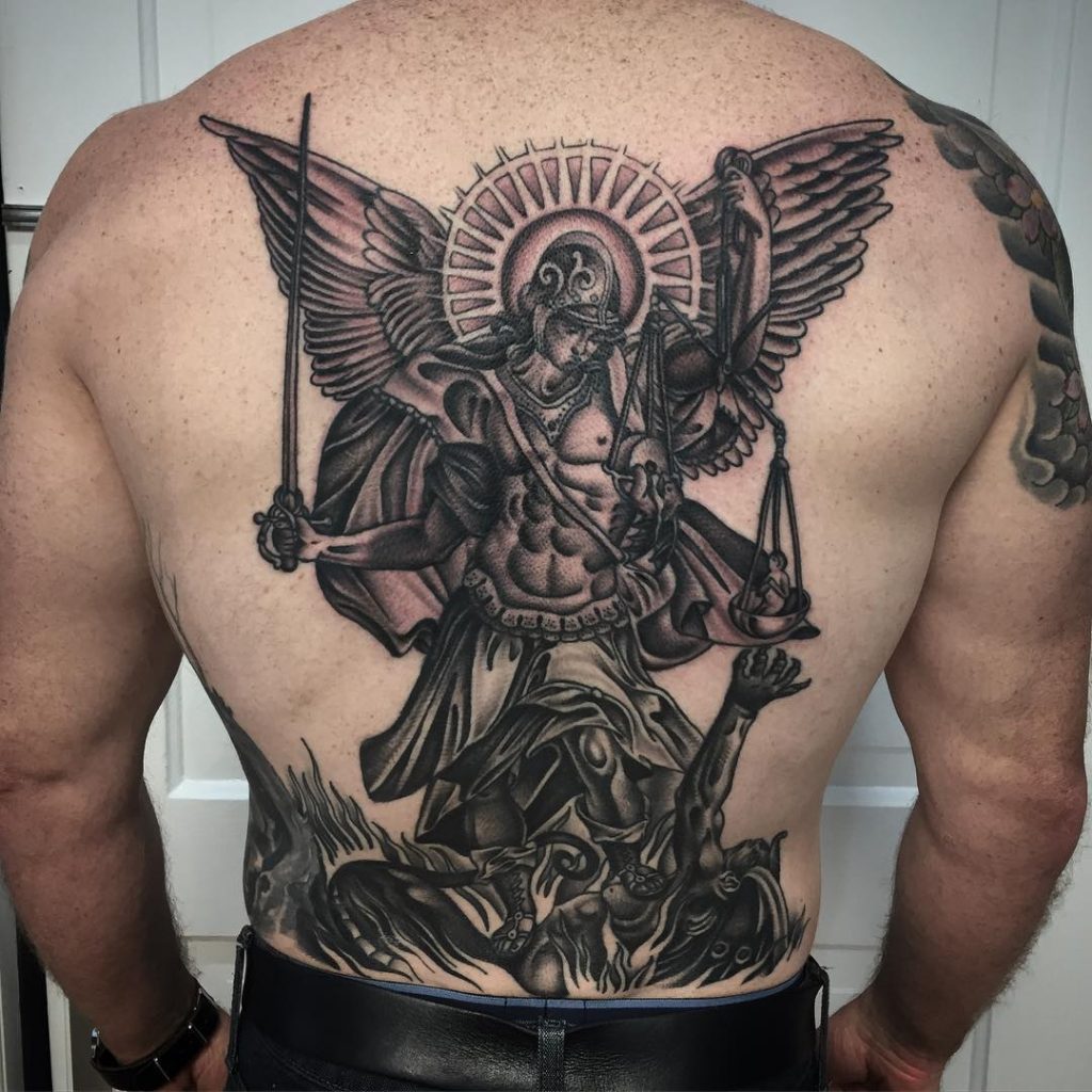 73 Amazing St Michael Tattoo Designs For Men Archangel Tattoo St