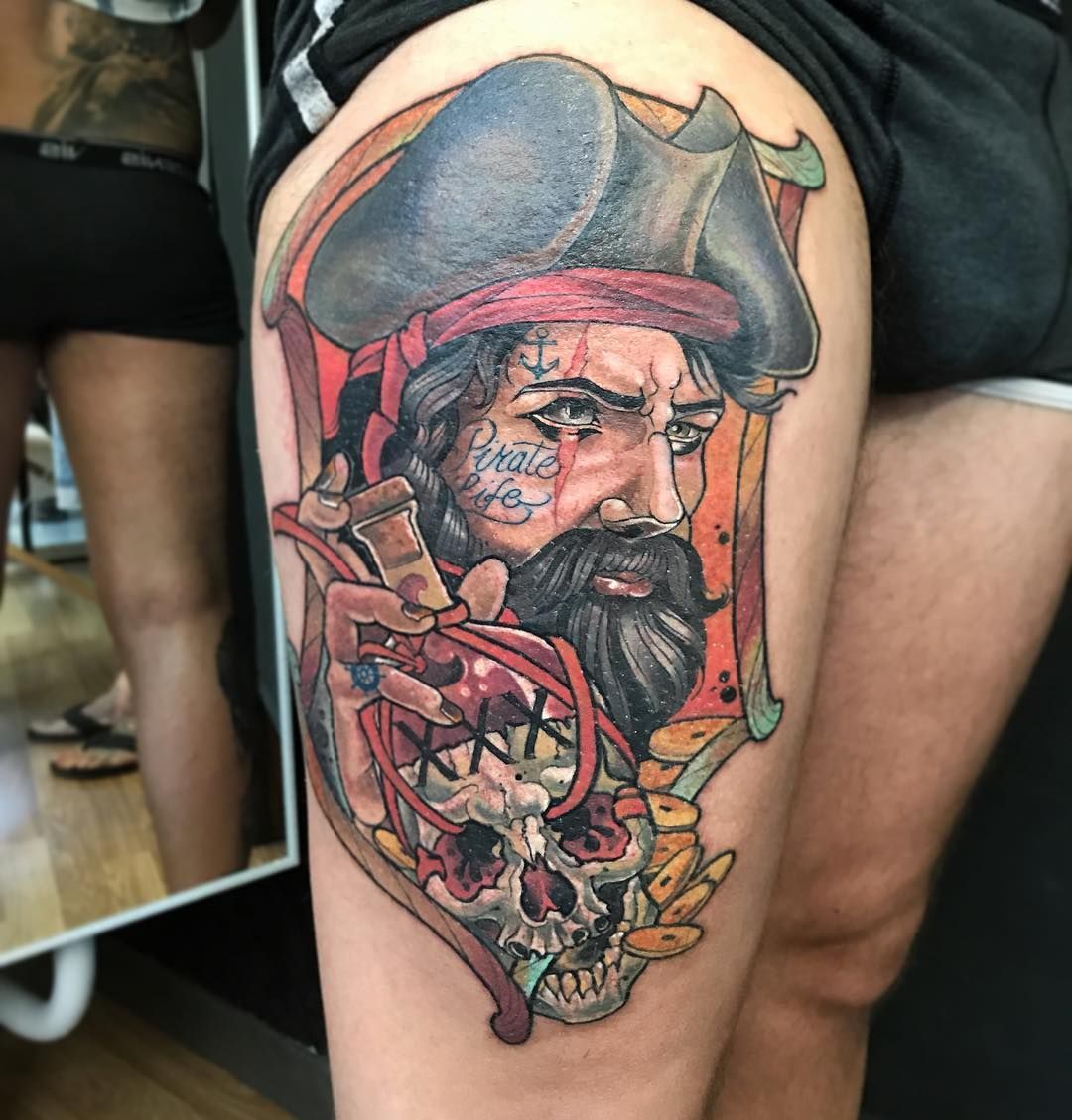 75 Amazing Masterful Pirate Tattoos Meanings Ship Face City Skull Check More At Http