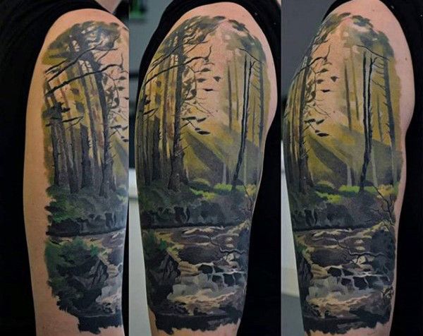 75 Tree Sleeve Tattoo Designs For Men Ink Ideas With Branches Tree Sleeve Tattoo Tree