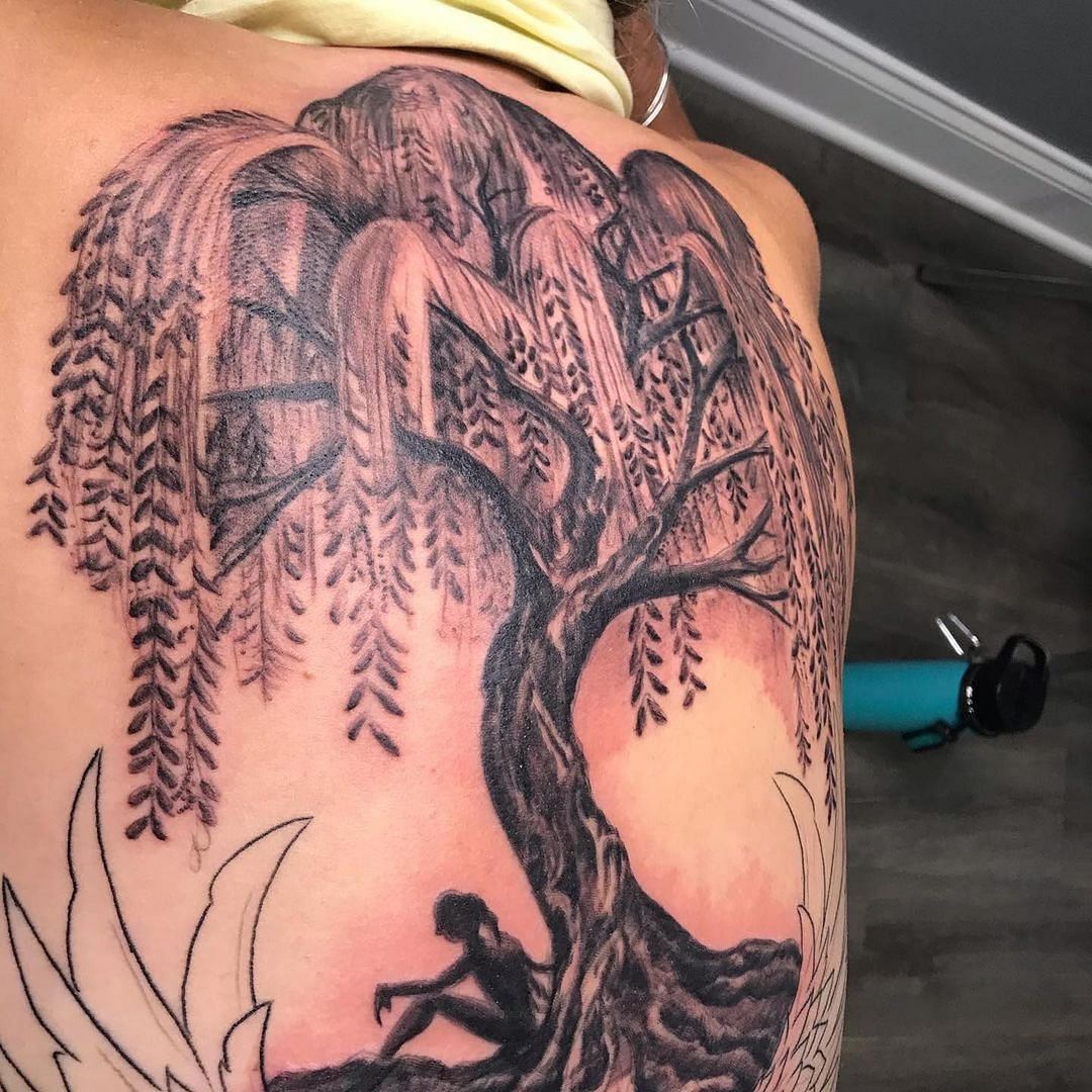 79 Willow Tree Tattoo Ideas That Won Amp 39 T Make You Weep 2022 Tree Thigh Tattoo Tree Branch