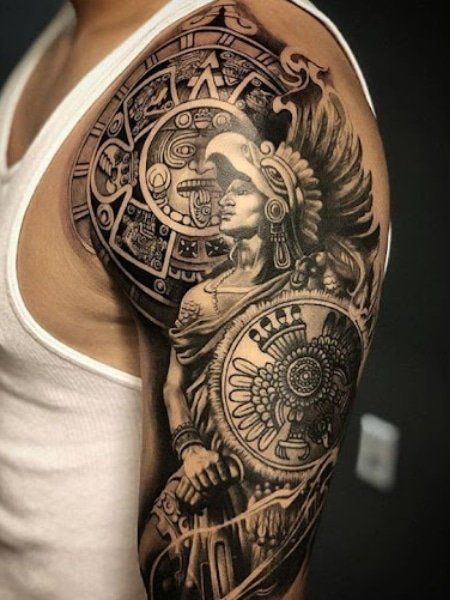 80 Warrior Aztec Tattoo Designs Meaning Aztec Tattoo Designs Aztec