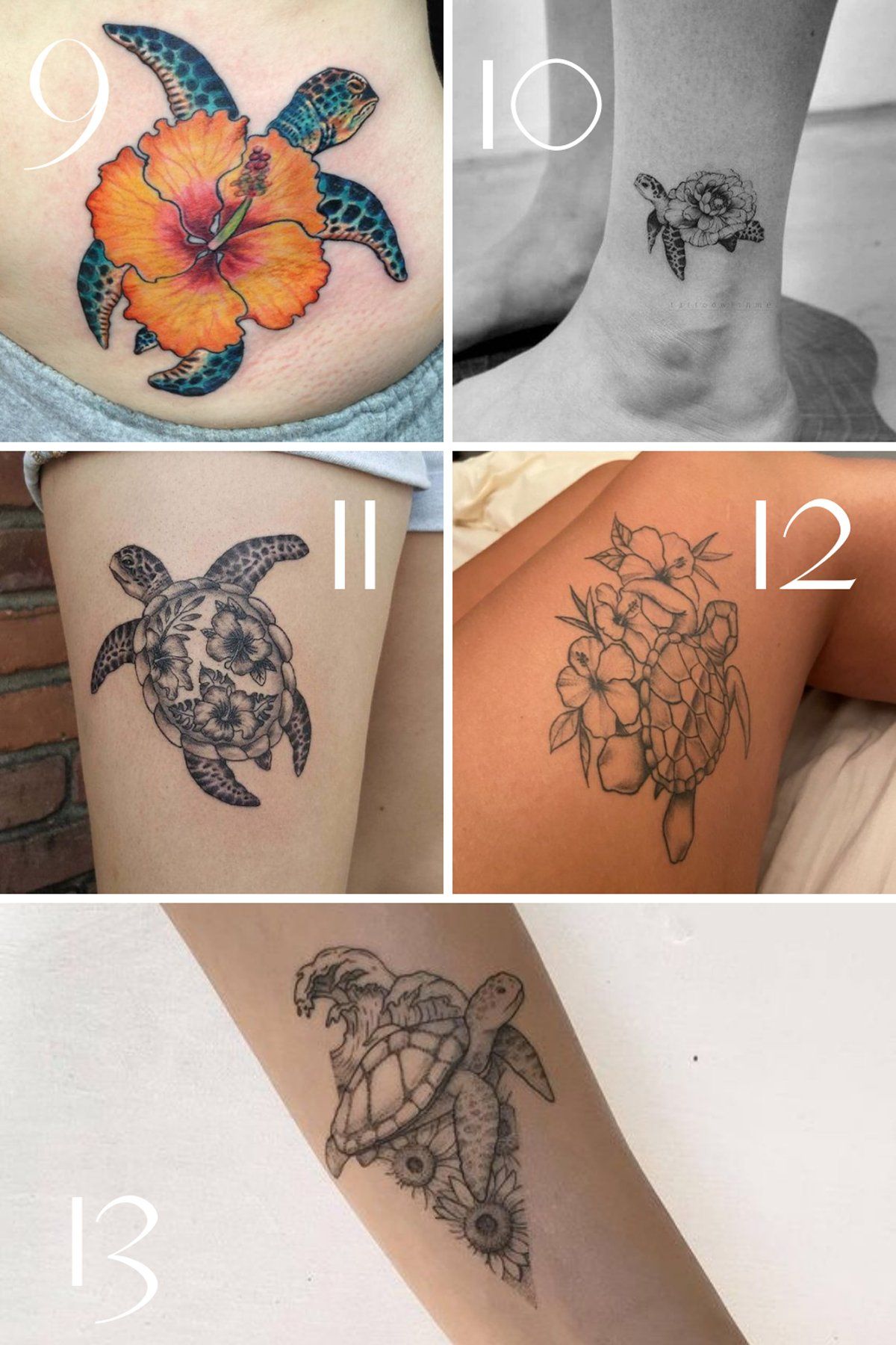 97 Sea Turtle Tattoo Designs Hawaiian Flowers Artofit