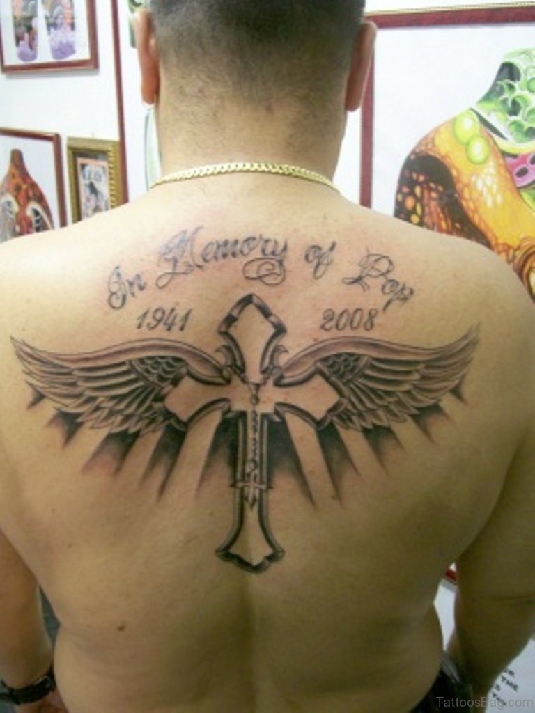 98 Best Cross With Wings Tattoos For Back Tattoo Designs Tattoosbag Com