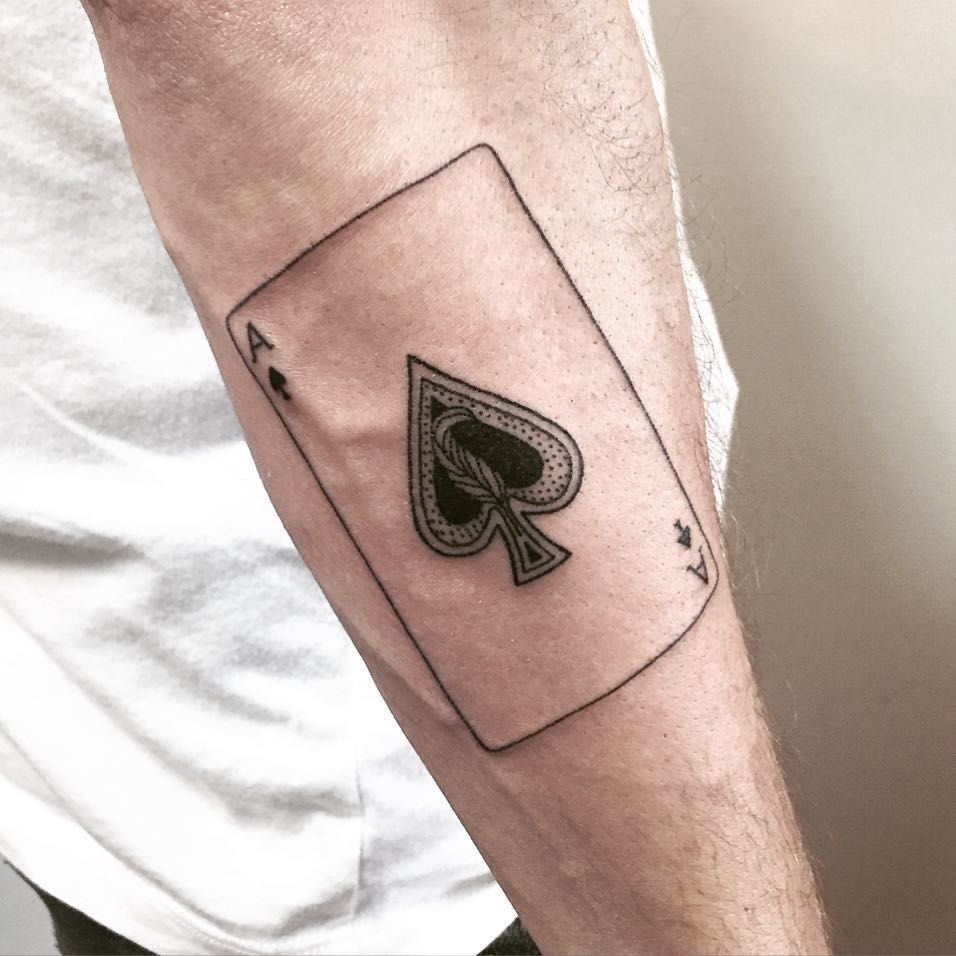 Ace Of Spades Tattoo On The Right Forearm Ace Tattoo Ace Of Spades