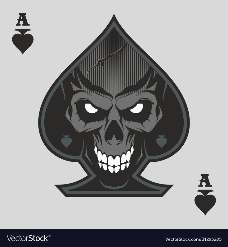 Ace Spades With Skull Royalty Free Vector Image