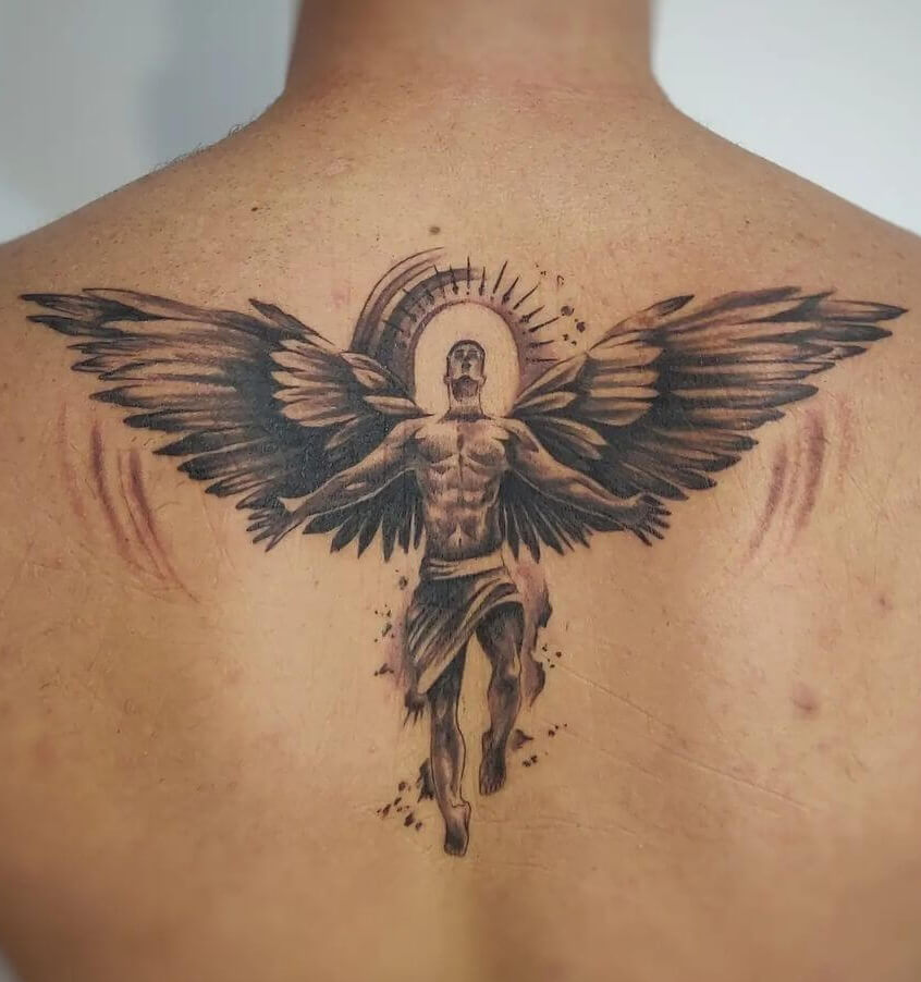 Aggregate More Than 72 Angel Tattoo Back Of Neck In Coedo Com Vn