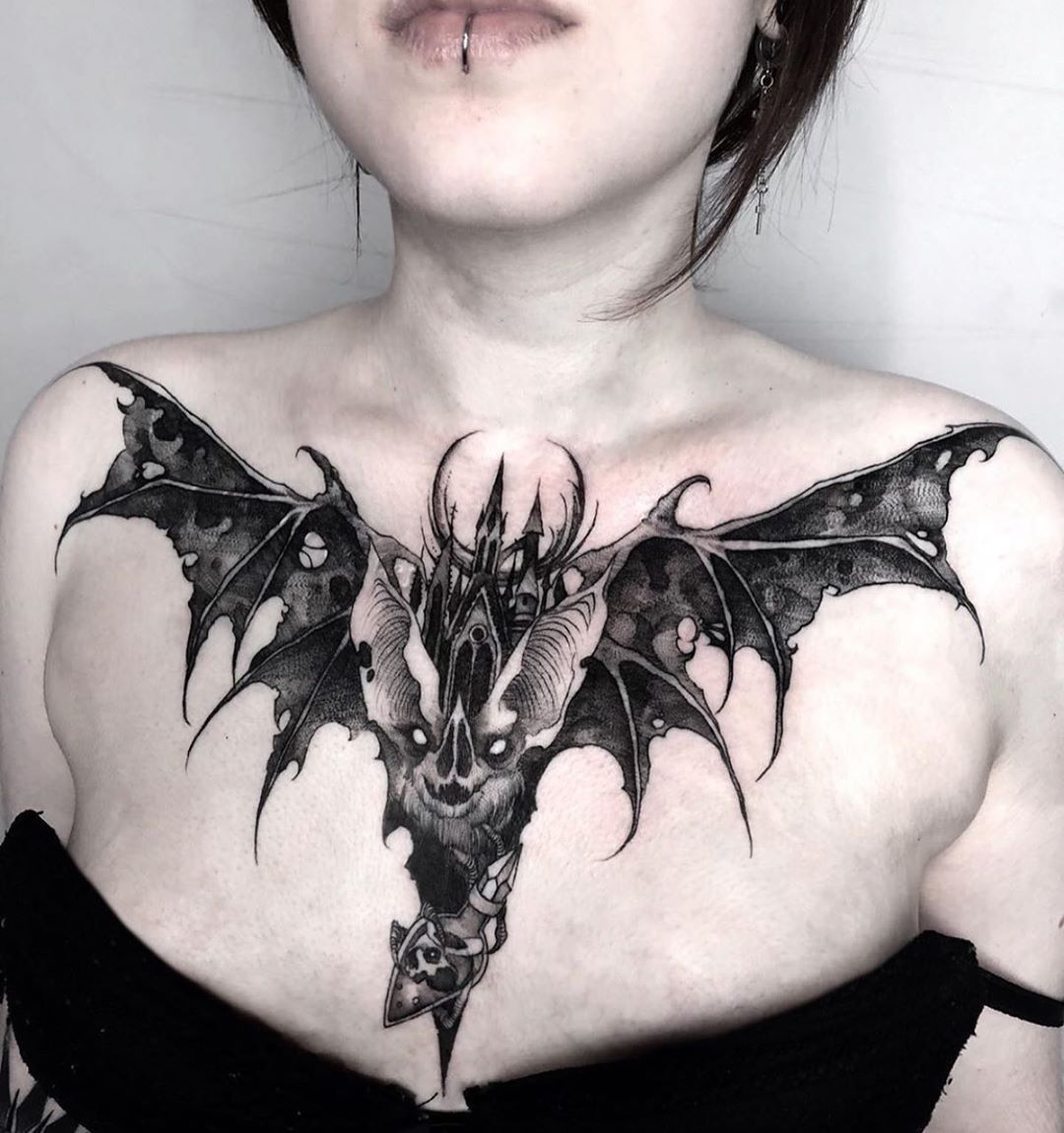 Aggregate More Than 74 Gothic Chest Tattoo Best In Cdgdbentre