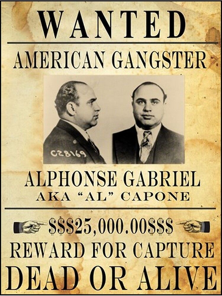 Al Capone Wanted Poster 11X14 Mafia Gangster Scarface History Etsy