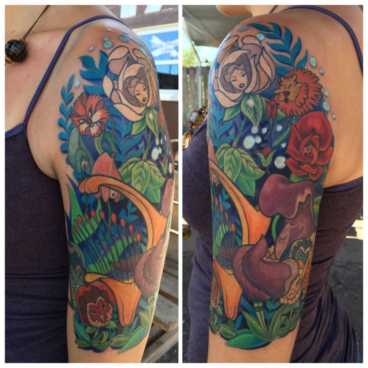 Alice In Wonderland Flower Tattoo Done By Veronica Dey Www