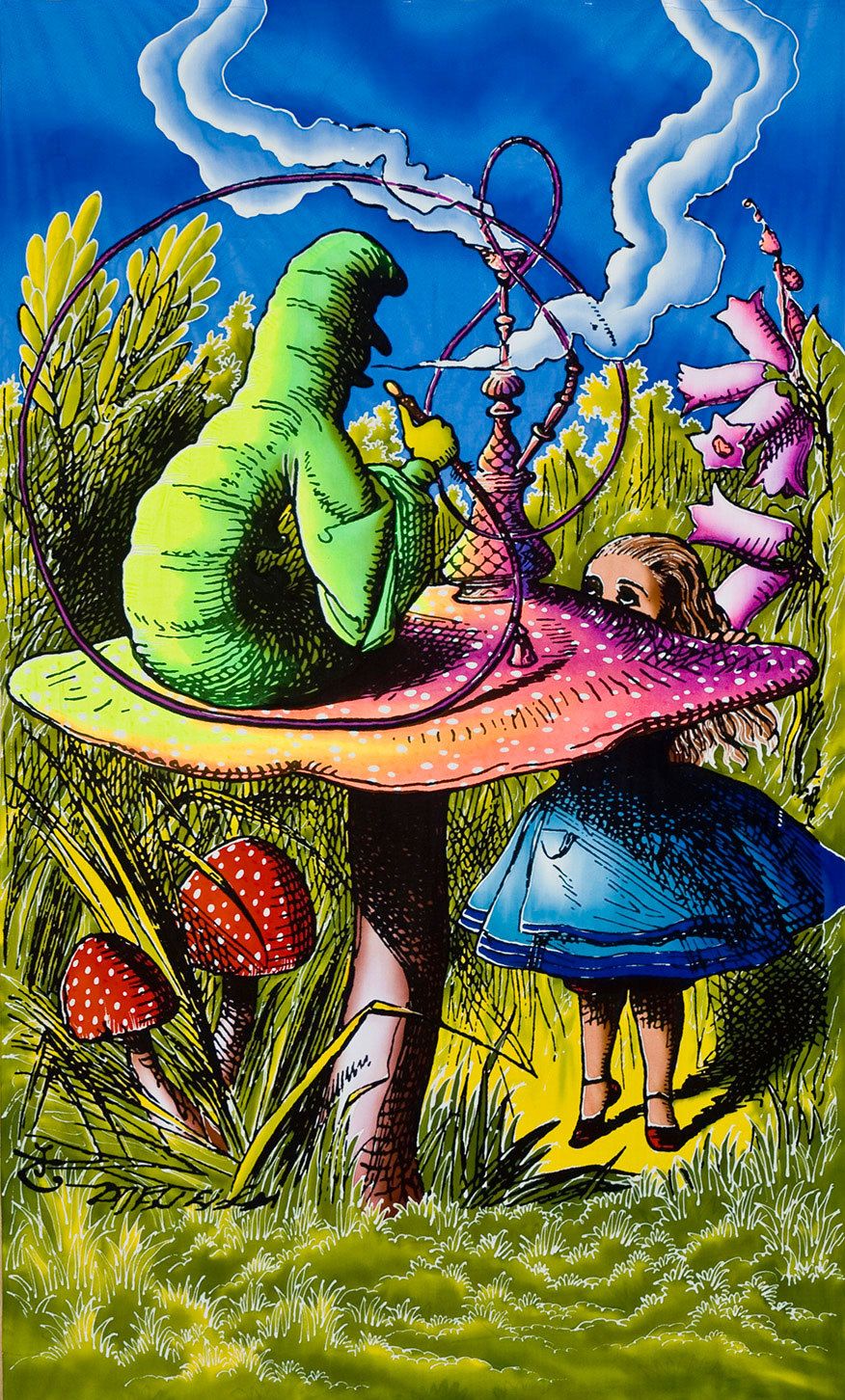 Alice In Wonderland Trippy Poisonous Poster Mushroom Psychedelic Womens Poster