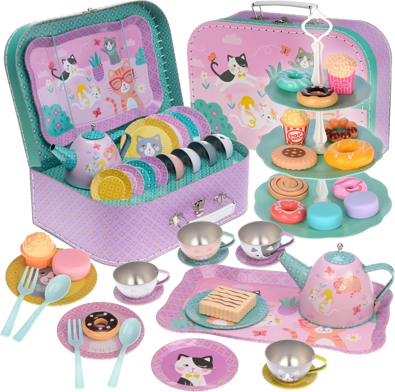 Amazon Com Hello Kitty Tea Party Set Bundle 13 Piece Tea Set With