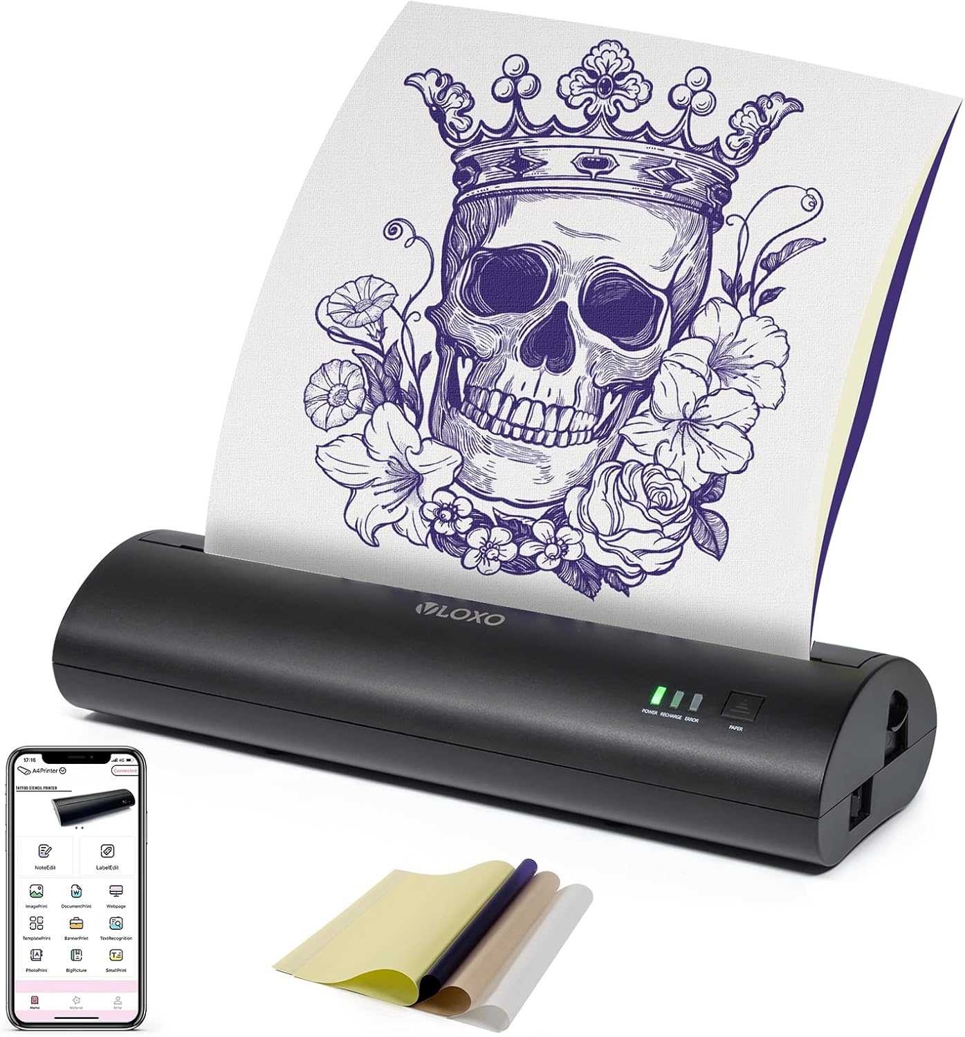 Amazon Com Vloxo Cordless Tattoo Stencil Printer Portable Tattoo