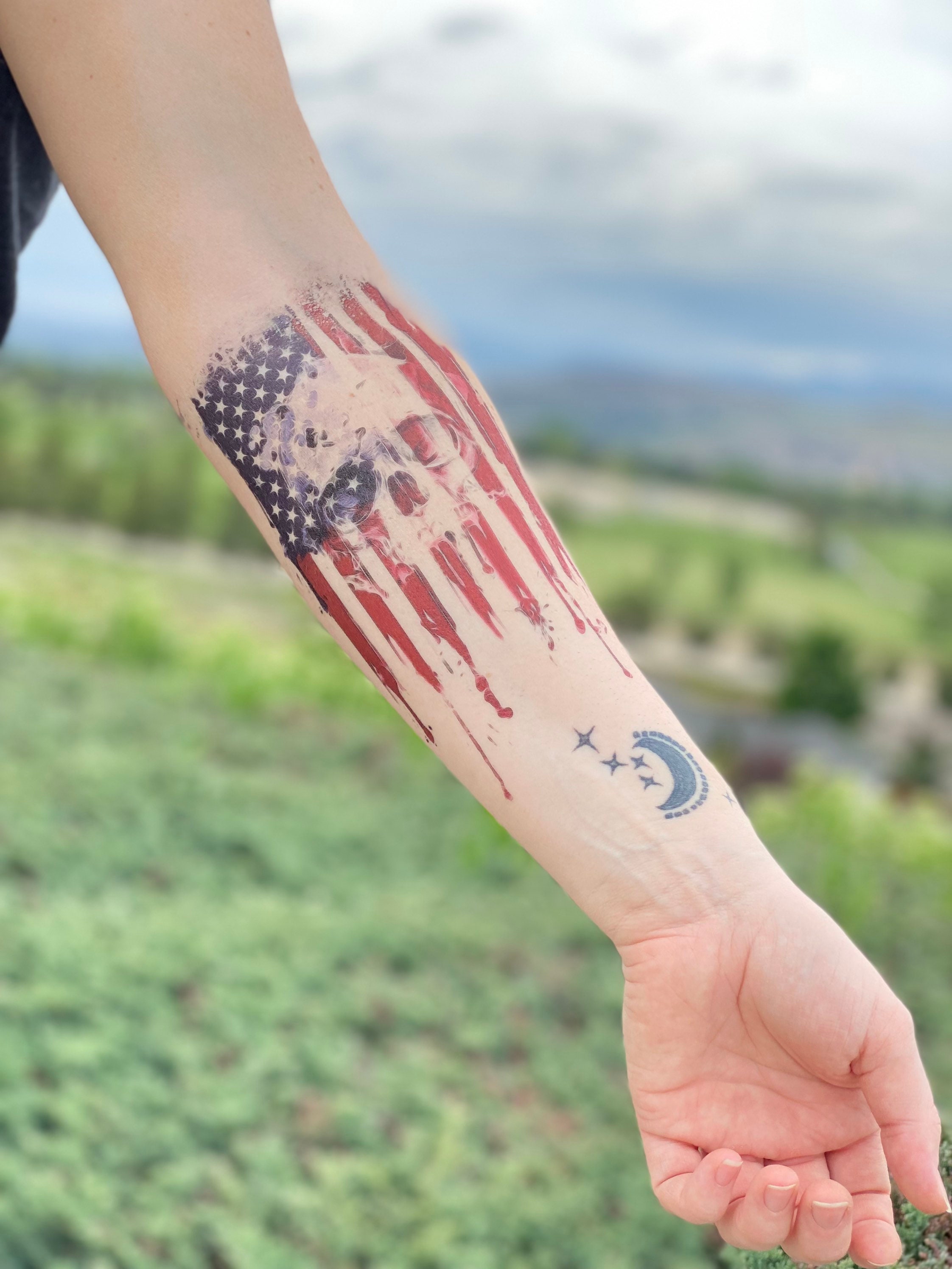 American Mexican Flag On Forearm Mexican Flag Tattoos American Flag