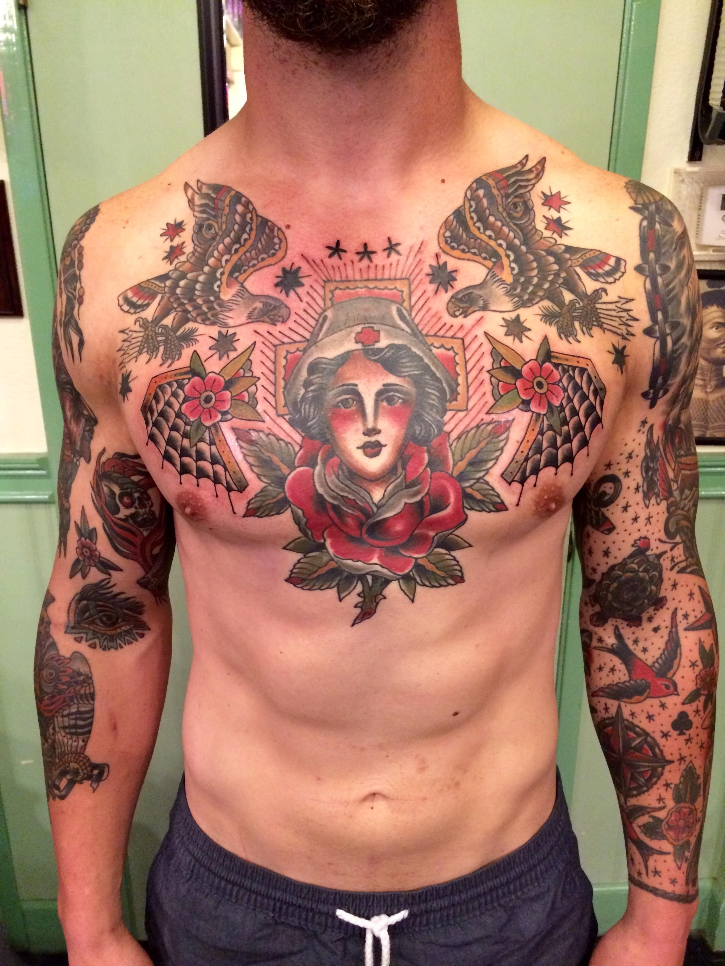 American Traditional Chest Tattoo: Timeless Design Inspiration