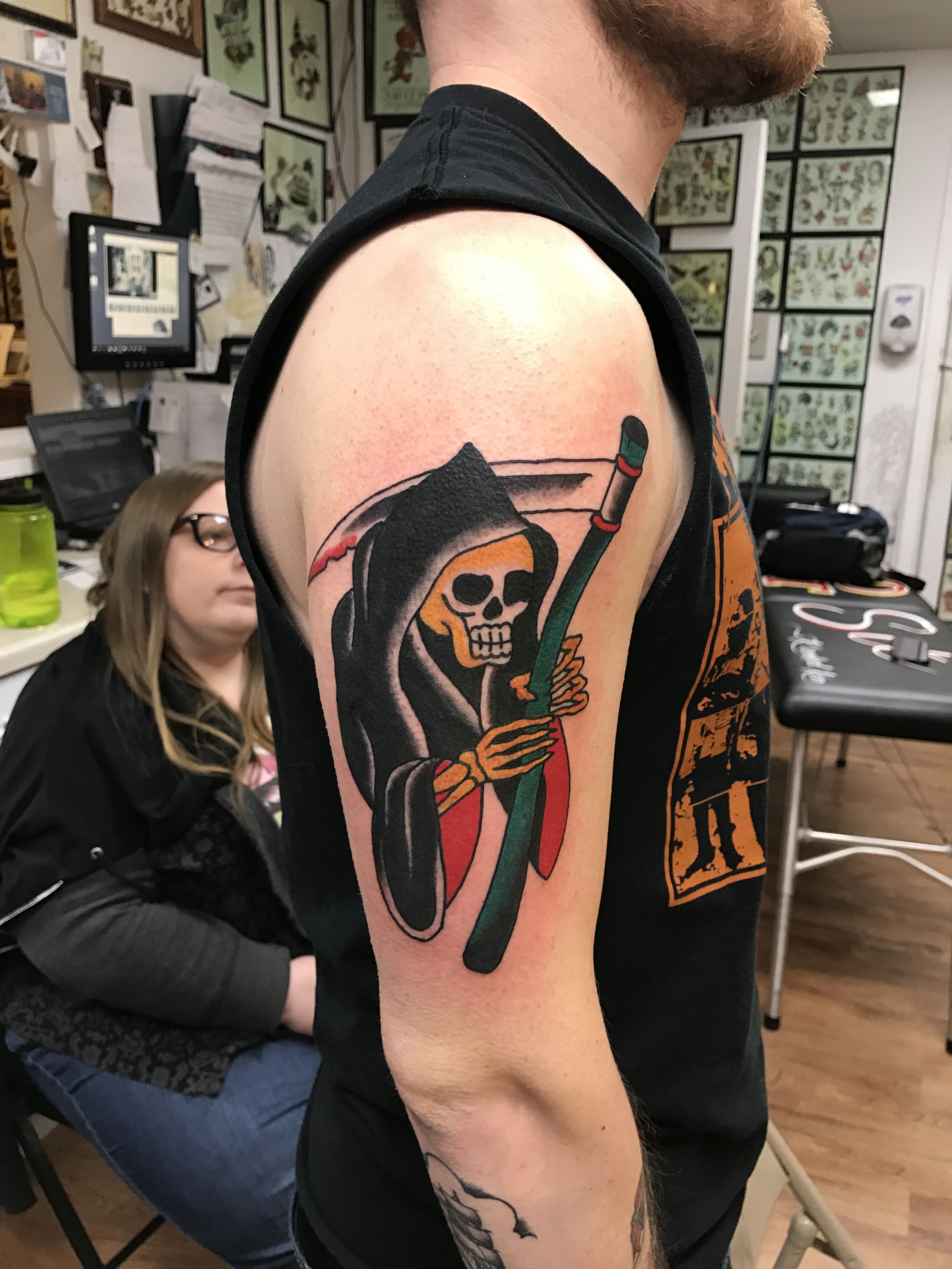 American Traditional Reaper Tattoo