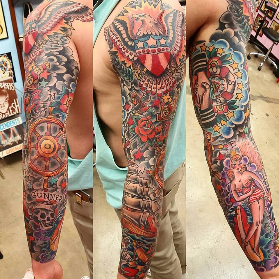 American Traditional Tattoo Sleeve Ideas