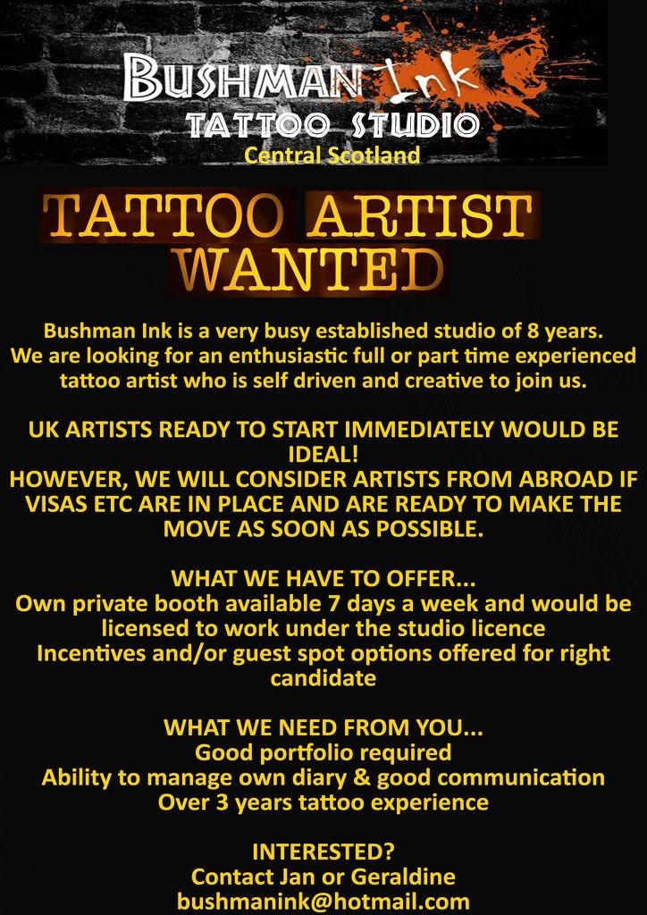 An Advertisement For Tattoo Artist Spike