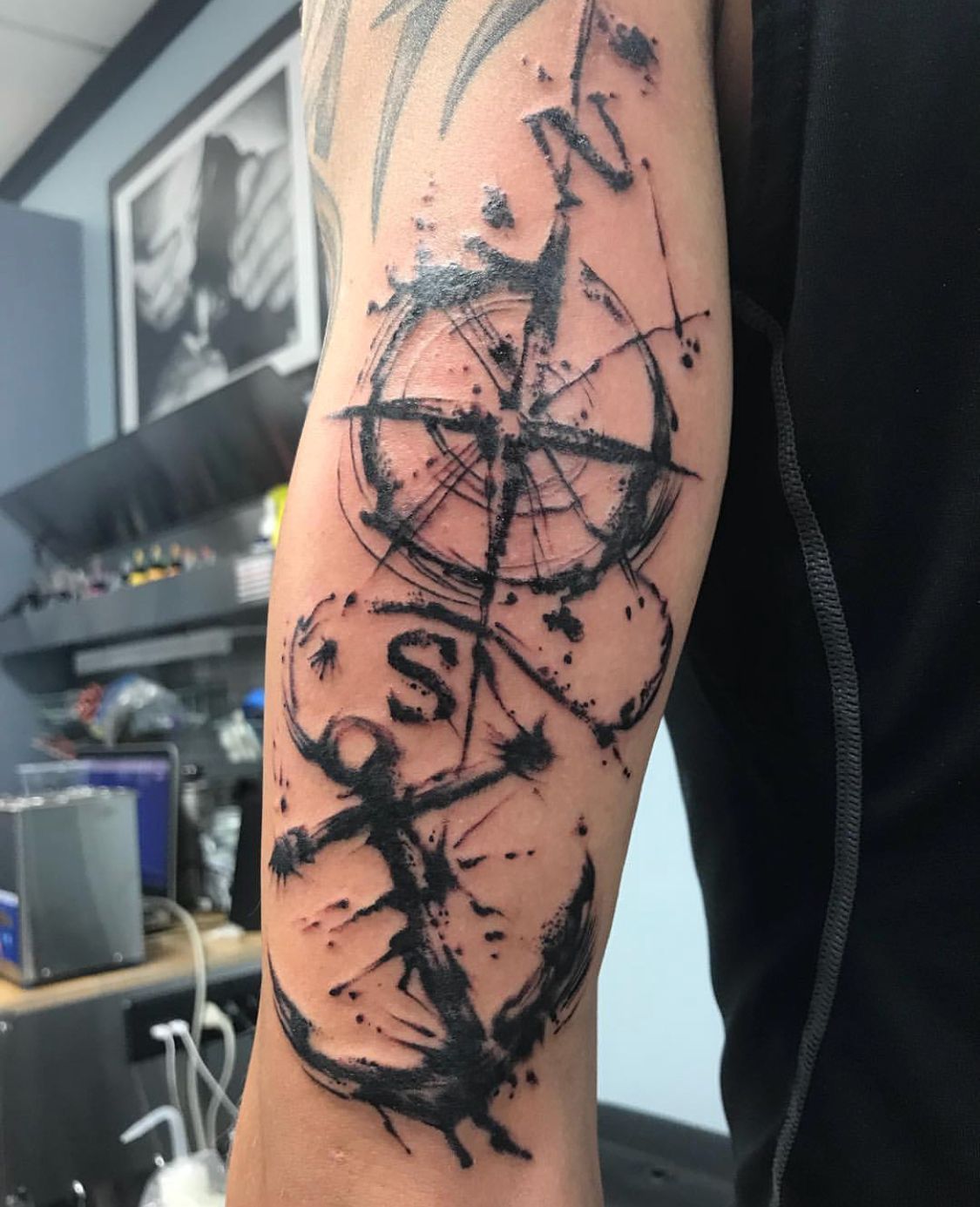 Anchor and Compass Tattoo: Navigate Your Life's Journey