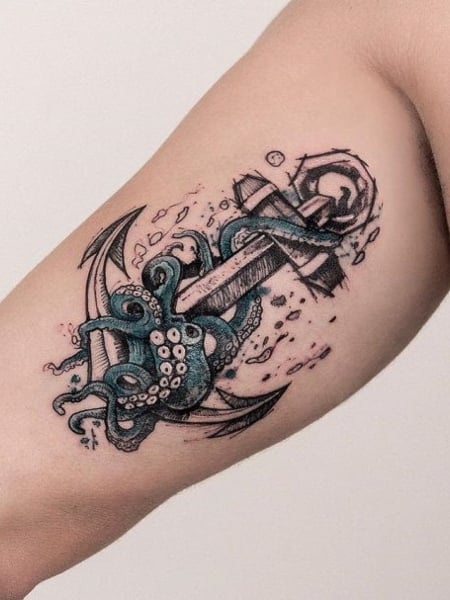 Anchor Octopus Tattoos