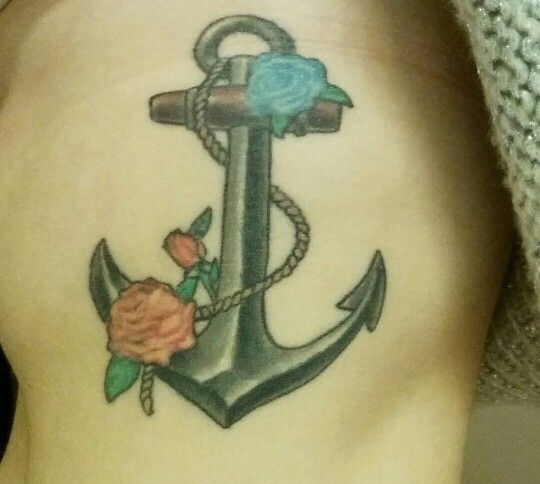 Anchor Roses Rib Tattoo Rib Tattoo Tattoos Infinity Tattoo