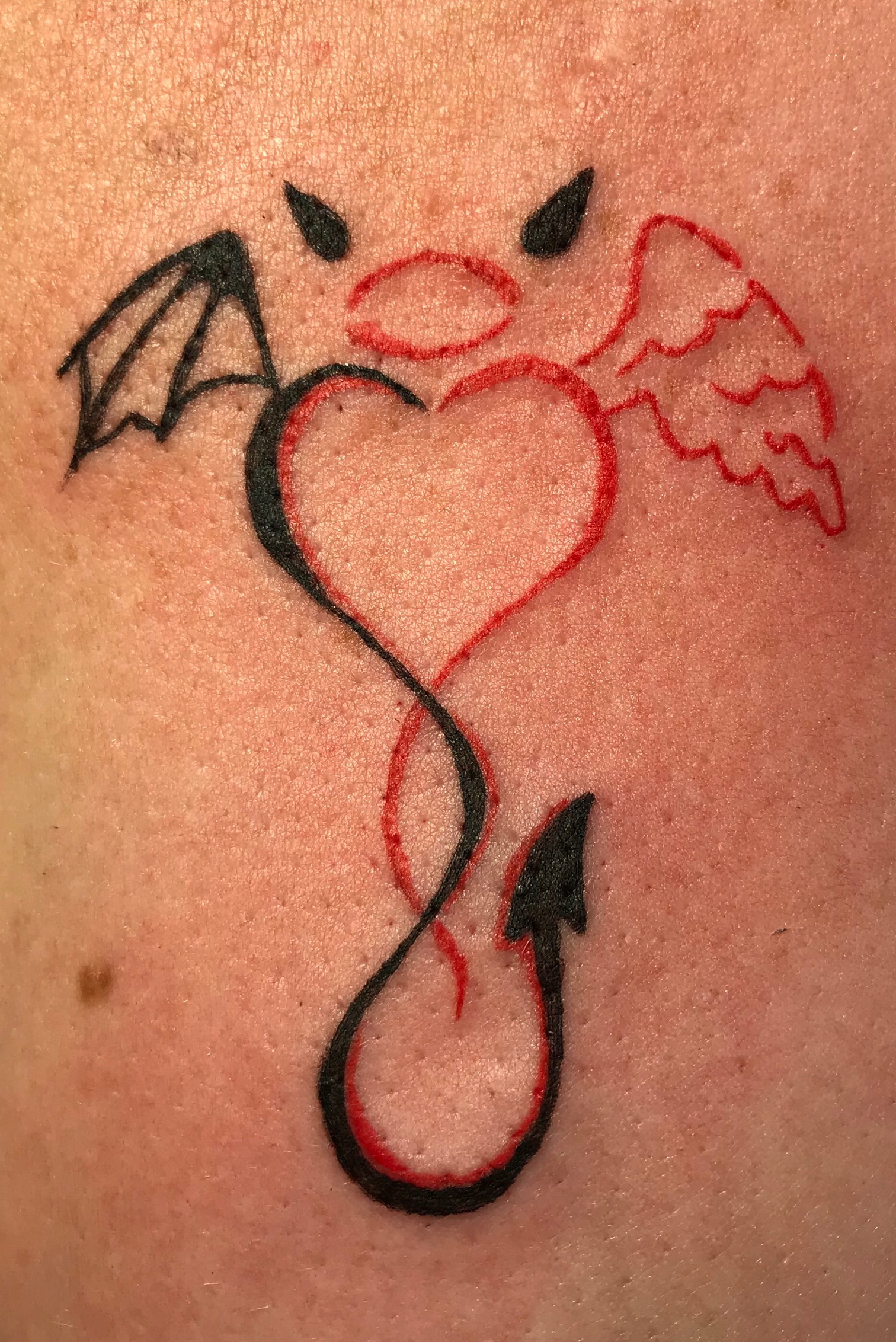 Angel Devil Heart Tattoo Inked Pinterest