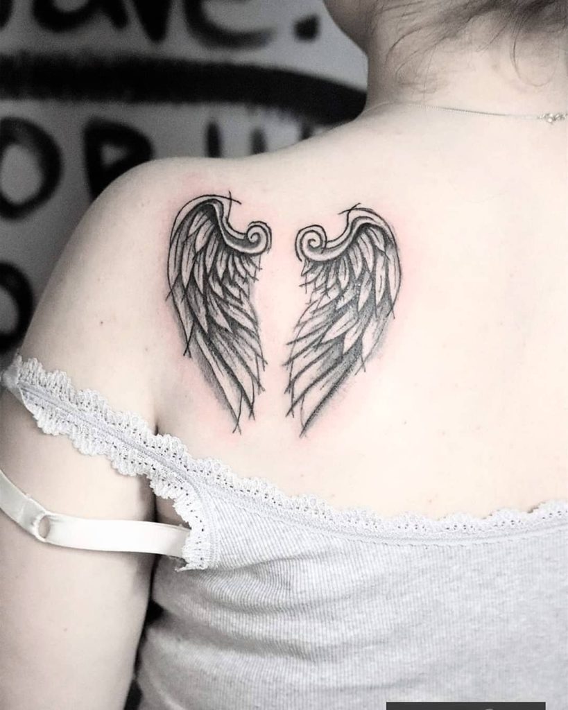 Angel Wing Shoulder Tattoo