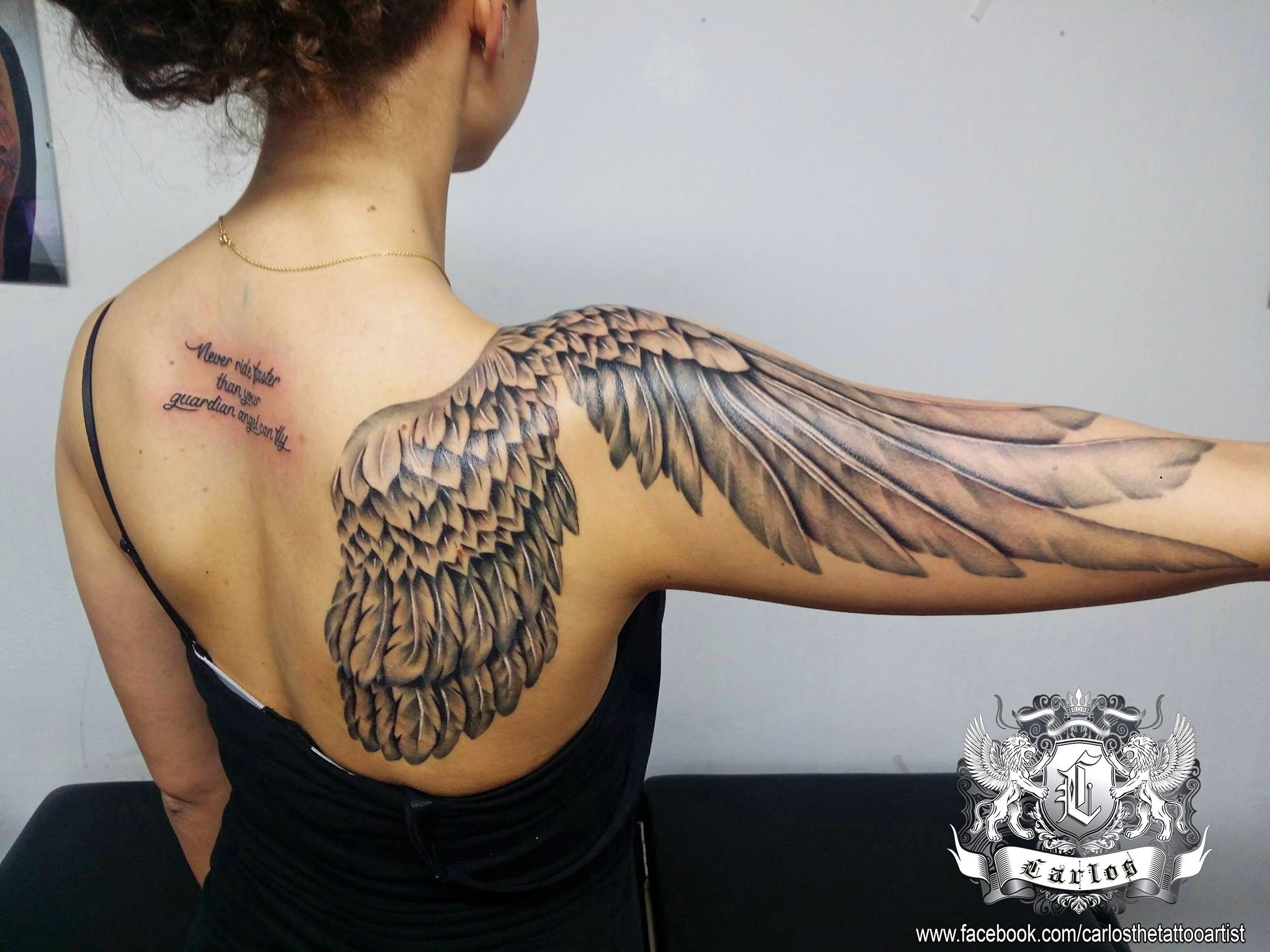 Angel Wing Tattoos For Females On Arm Scribb Love Tattoo Design