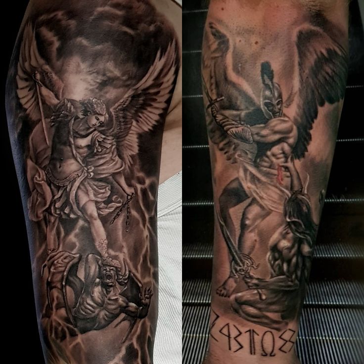 Angels Vs Demons Tattoo By Marvin Silva Tattoos