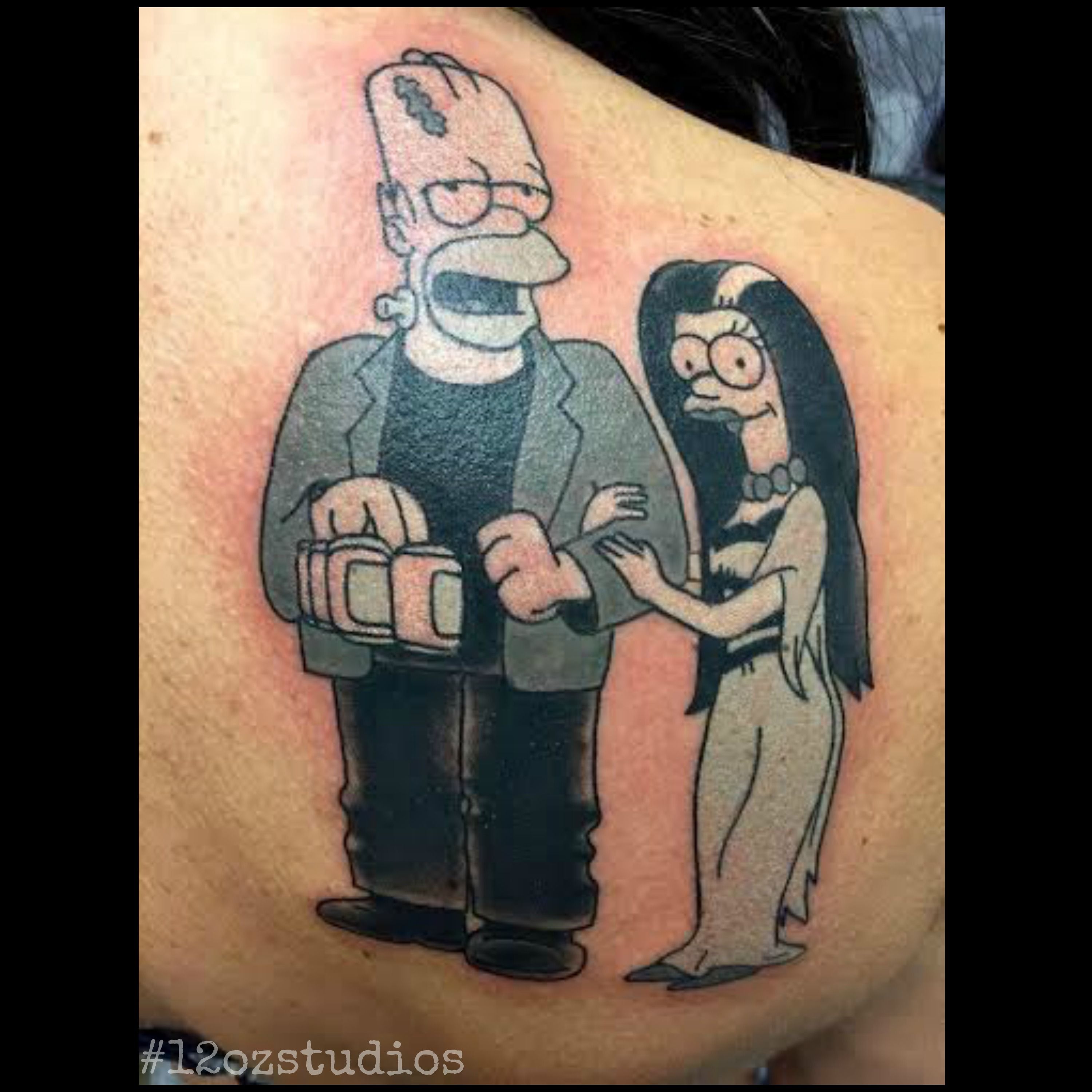 Another Great Simpsons Tattoo By Tami Rose Homer And Marge Simpson As