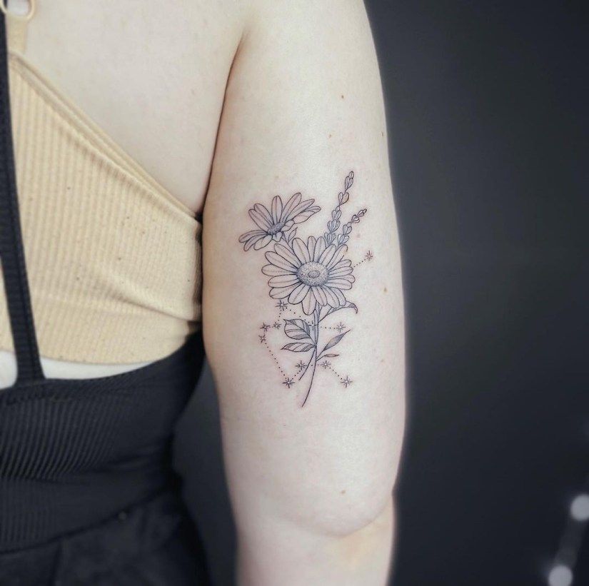 April Birth Flower Tattoo Daisy Sweet Pea Family Is First